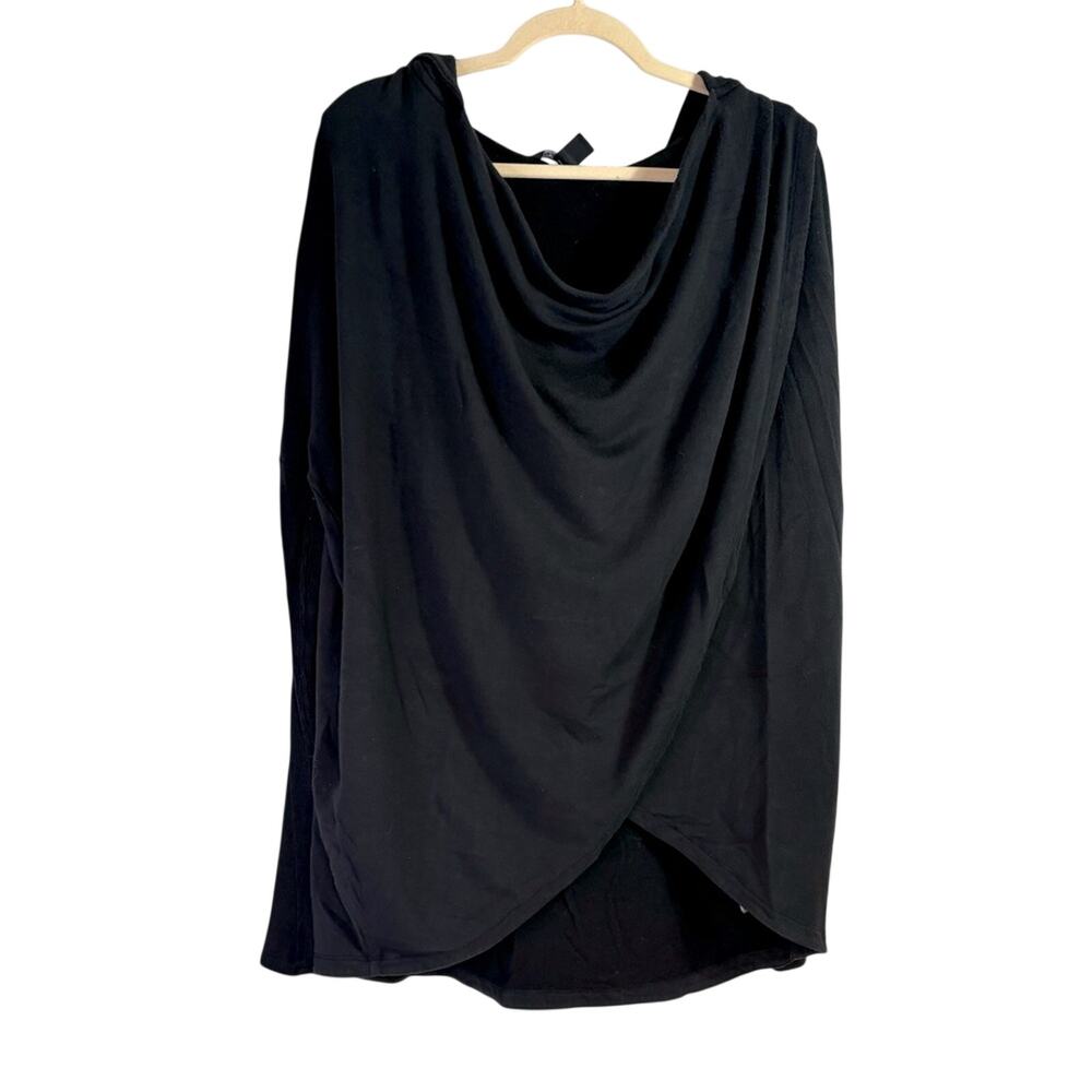 Athleta Black Hoodie Sweatshirt with Asymmetrical Hem Size Small P T4